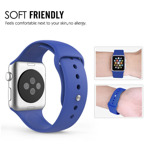 Silicon Soft Sports Watch Band For 42 MM Apple Watch - Royal Blue