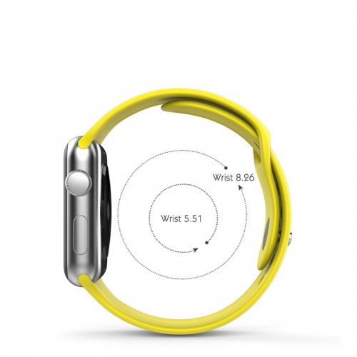 Silicon Soft Sports Watch Band For 42 MM / 44 MM Apple Watch - Yellow