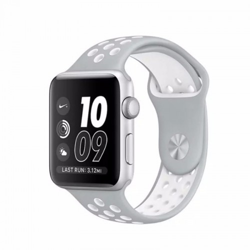 Limited Edition Nike+ Silicon Sports Band For Apple Watch 42MM - Gray/White
