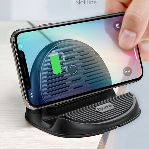 Baseus Desktop QI Wireless Charger 10W Radiating Fan Wireless Fast charging charger for iPhone X,  8 Samsung S9