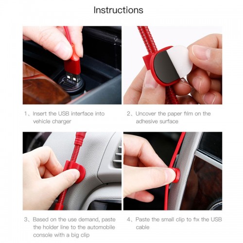 Baseus O-type Car Mount Cable 2.1A 0.8M for iPhone  -  BLACK 
