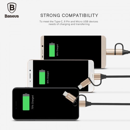 Baseus 5 in 1 Multifunctional 2A  with Type-C , Lightning and Micro USB Interface - Black