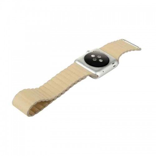 BASEUS Back Series Quilted PU Leather Loop Magnetic Closure Strap for Apple Watch 42mm - Khakhi