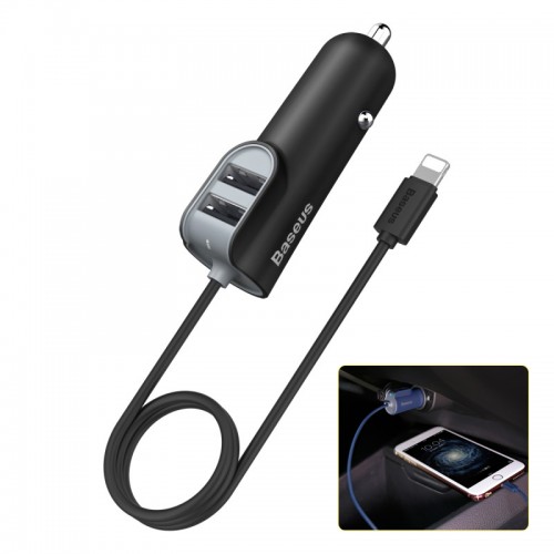 BASEUS 2 USB & Lightning Cable Car C...