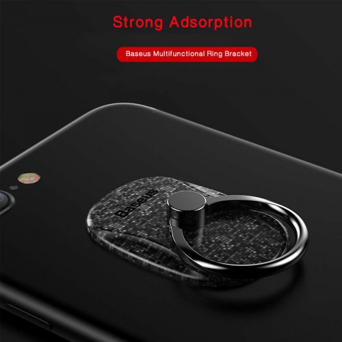 Baseus 360 Degree Rotation Finger Grip Phone Holder - Black