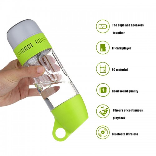 Portable  Water Bottle with Bluetooth Speaker - Blue