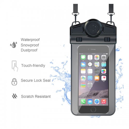 WaterProof Phone Bag with Bluetooth Speaker and Hand Free Function For All Smart Phones