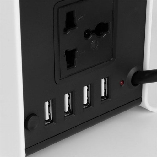 Vertical Power Extension with 8 Sockets and 4 USB Ports,with ON/OFF Switch - Gray