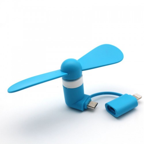 Flexible Mini USB Portable Fan For Smartphones & Tablets (Andriod & Apple) - Blue