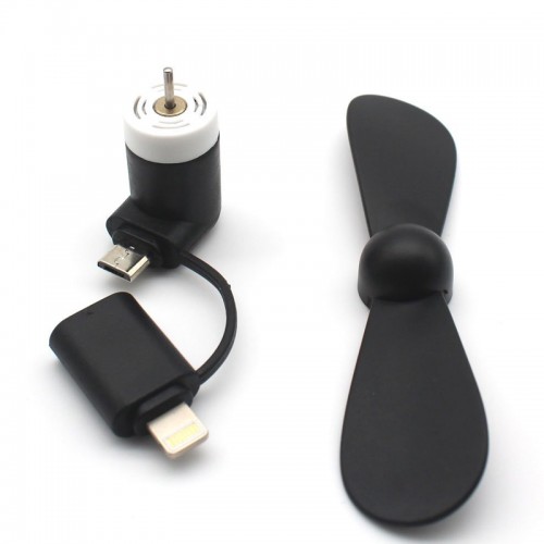 Flexible Mini USB Portable Fan For Smartphones & Tablets  Apple - Black