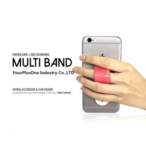 Multi Band Phone Grip & Cell Phone Holder & Self Stand for Smartphones & Tablets - Brown