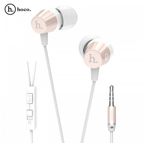 HOCO Titanium Alloy Universal In-Ear Wire Control Earphone with Mic - Gold