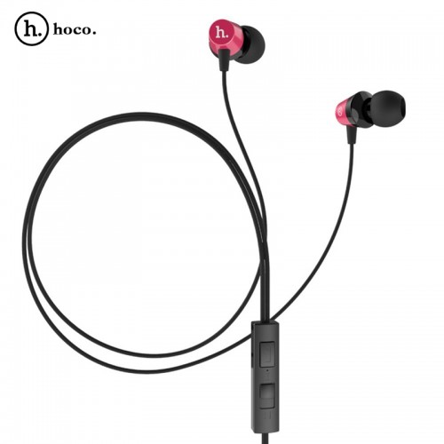 HOCO Titanium Alloy Universal In-Ear Wire Control Earphone with Mic - Red