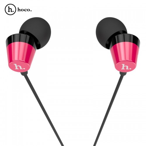 HOCO Titanium Alloy Universal In-Ear Wire Control Earphone with Mic - Red