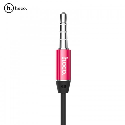 HOCO Titanium Alloy Universal In-Ear Wire Control Earphone with Mic - Red