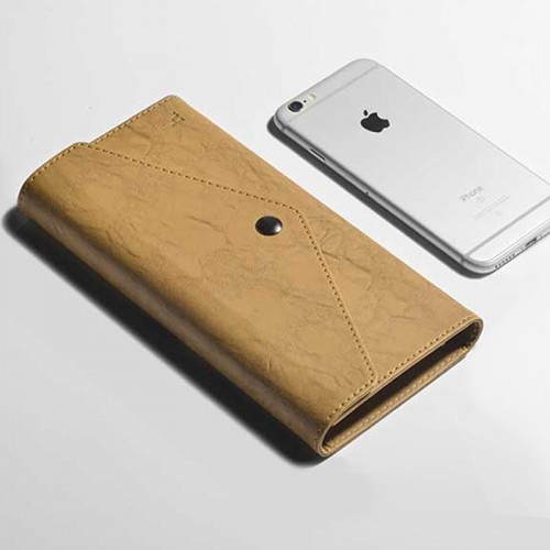 HOCO Portfolio 2 Series  Leather Wallet Case For All Smart Phones - Brown