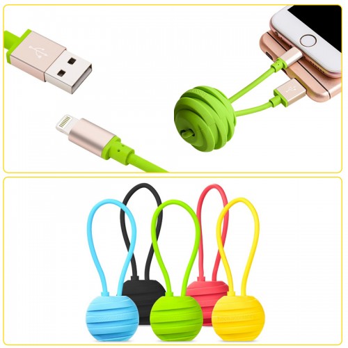 HOCO U3 Whorl Charm 18cm Lightning Cable for Apple Device - Blue