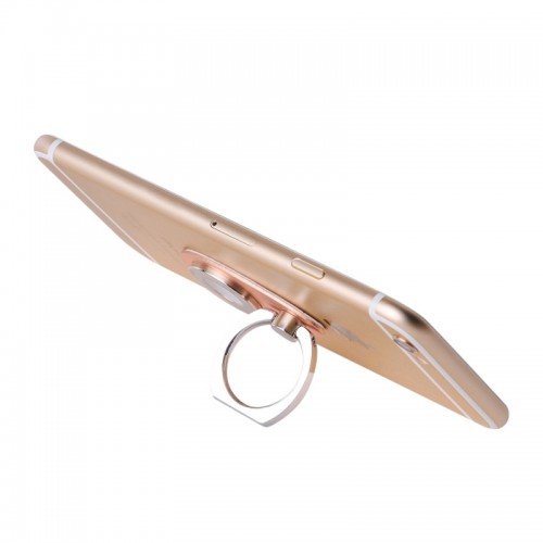 HOCO CA4 Magnetic Car Holder with Ring Buckle Grip for Mobile Phone - Rose Gold 
