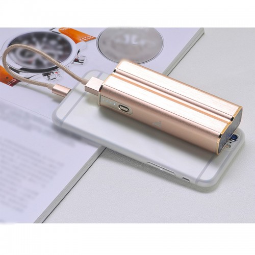 HOCO 5000mAh Portable Power Bank with LED Light - Gold