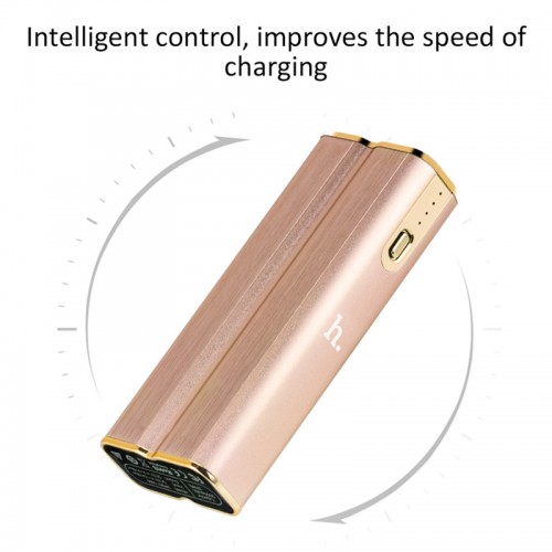 HOCO 5000mAh Portable Power Bank with LED Light - Gold