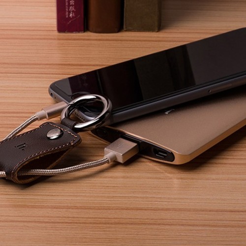 HOCO UPL19 Ultra Compact Durable Key Chain Portable Lightning Cable - Brown