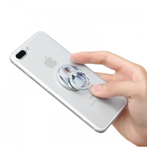 HOCO PH4 360 Degree Spinner Gyros Finger Ring Holder - Silver