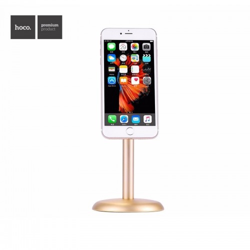 HOCO Luxury Aluminum Magnetic Desk Mobile Phone & Tablet Stand  -  Gold