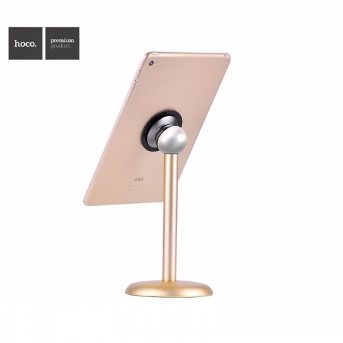 HOCO Luxury Aluminum Magnetic Desk Mobile Phone & Tablet Stand  -  Gold