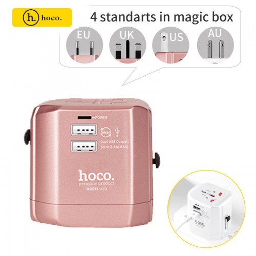 HOCO 2.4A Universal 2 USB Ports Travel C...