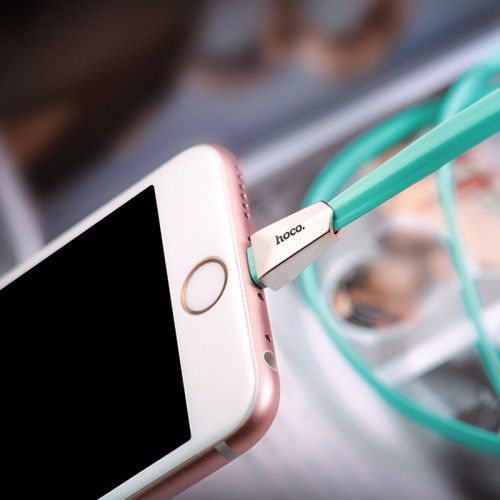 HOCO X4 Zinc Alloy Data Charging Cable For IOS Devices - Blue