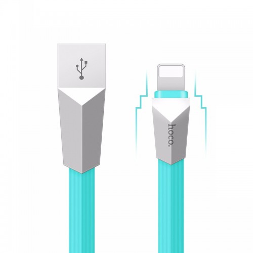 HOCO X4 Zinc Alloy Data Charging Cable For IOS Devices - Blue