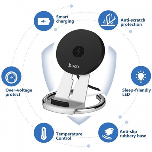 HOCO CW5 Qi Fast Charger Wireless Charging Pad Stand Desktop Holder