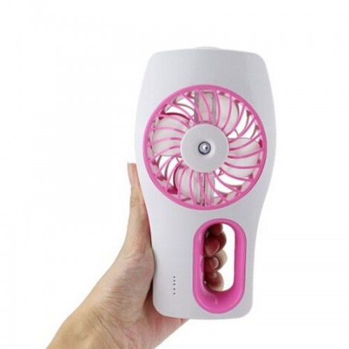 Portable Mini Humidifier USB Rechargeable Cooling Fan - Pink