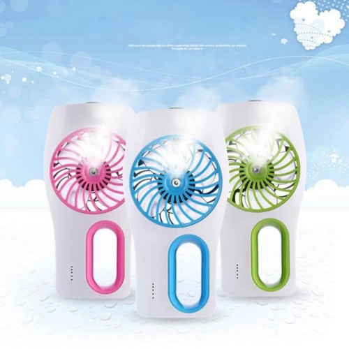 Portable Mini Humidifier USB Rechargeable Cooling Fan - Pink