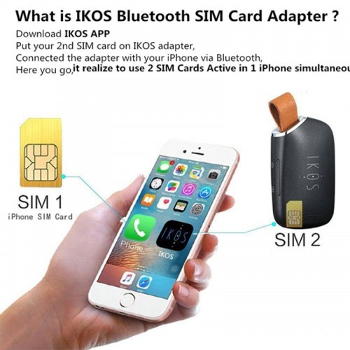 IKOS K1S Bluetooth 4.0 Dual SIM Card Adapter For IOS Devices IKOS K1S Bluetooth 4.0 Dual SIM Card Adapter For IOS Devices