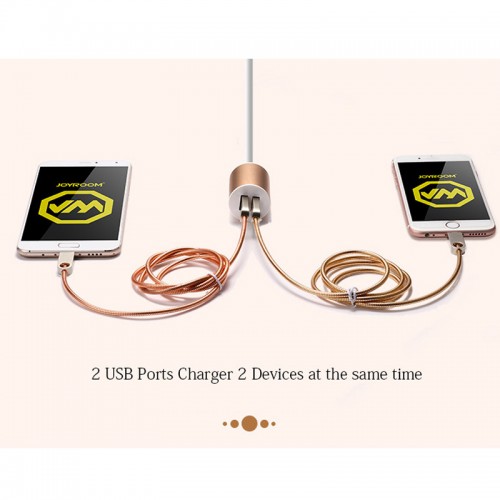 JOYROOM Car Charger with 1.5m Cable 2 USB Back Seats Charge for  All Smart phones & Tablets