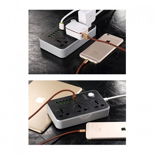 LDNIO 6 Port USB Charger 3.4A 3 Outlet Power Strip