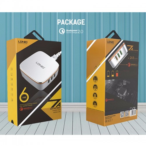 LDNIO A6704 Qualcomm 2.0 Quick Charger 6 USB Power Hub