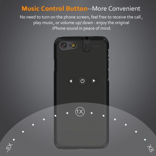 M-TECH Music Player & Calling Control Case For iPhone 7 / 8 - Black