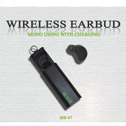 MI Blue MB-67 Wireless Mini Headset with Power Bank - Black MI Blue MB-67 Wireless Mini Headset with Power Bank - Black