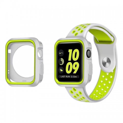 Apple Watch Case For Series 1, Series 2, Series 3, Sport Edition - Gray / Green