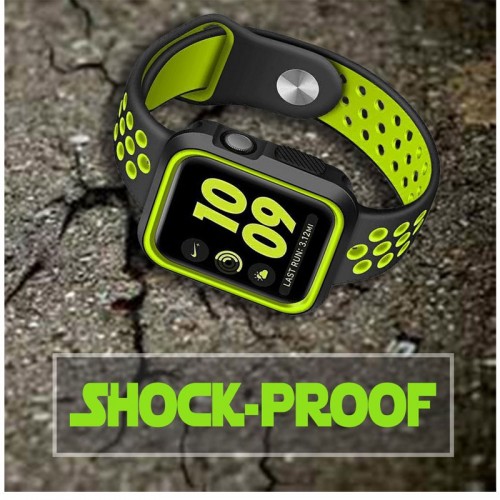 Apple Watch Case For Series 1, Series 2, Series 3, Sport Edition - Black / Green