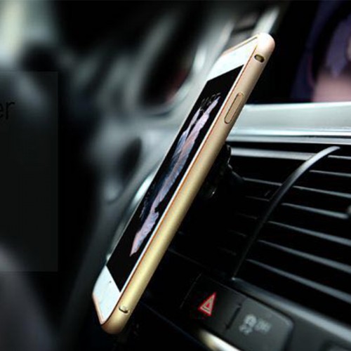 NILLKIN 360 Degrees Rotating Metal Frame+PC Back Case with Magnetic Car Air Vent For iPhone 6/6S - Rose Gold
