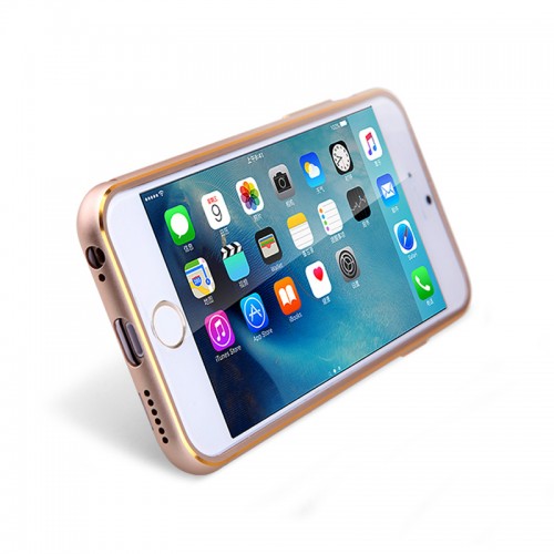NILLKIN 360 Degrees Rotating Metal Frame+PC Back Case with Magnetic Car Air Vent For iPhone 6/6S - Rose Gold