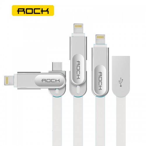 ROCK 2 in 1 Quick Charging Metal Flat Mi...