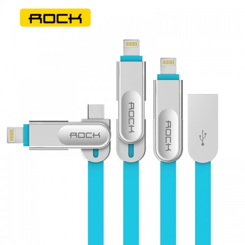 ROCK 2 in 1 Quick Charging Metal Flat Mi...