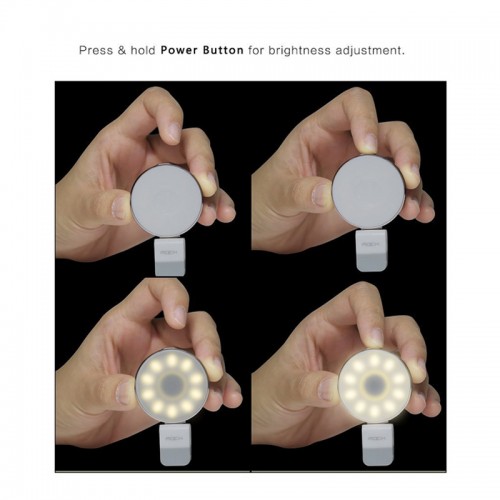 ROCK OMI LED light-Compensating Flash Selfie Light with Flexible Clip - Gold