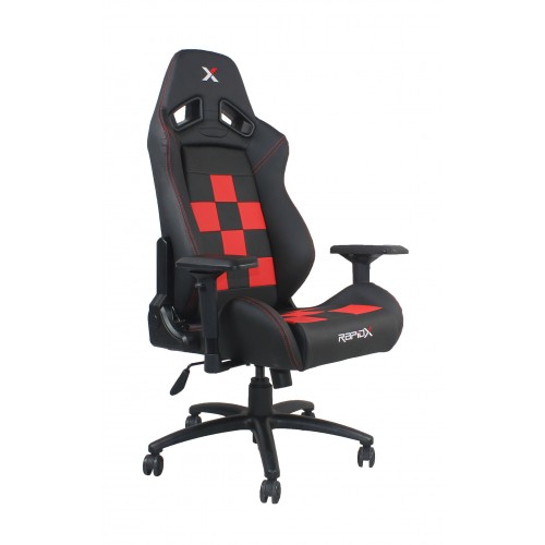 RapidX Finish Line Series Gaming Chair - Red on Black RapidX Finish Line Series Gaming Chair - Red on Black