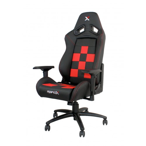 RapidX Finish Line Series Gaming Chair - Red on Black RapidX Finish Line Series Gaming Chair - Red on Black
