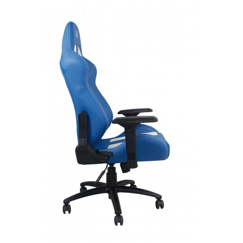 RapidX Finish Line Series Gaming Chair - White on Blue